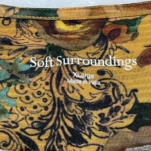 Soft Surroundings Miranda Mixte Tunic Top‎ Women's XL Viscose Embroidered Gold - Picture 5 of 11